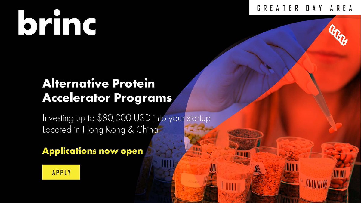 brincvc's tweet photo. We're investing up to $80,000 USD into the next generation of Alternative Protein startups. Apply now: https://t.co/krMRyZPl4y
#AlternativeProtein #AltProtein #PlantProtein #CellAg #CellAgri #Fermentation #FutureGood #FoodTech #FoodScience #Accelerator #Investor #VC #Startup https://t.co/ZFqIJu8A1D