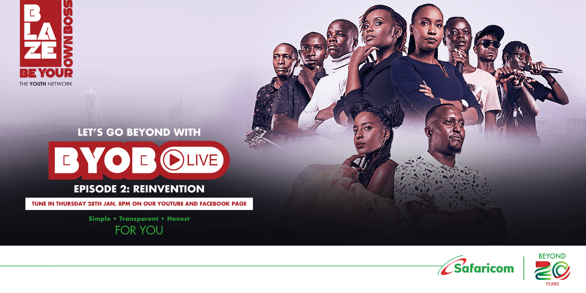 BYOB LIVE is back! And this time, we have a strong line-up of mentors to inspire and motivate you to discover your GRIT! Tune in this January 28th from 8PM on BLAZE Kenya Facebook and YouTube #BlazeBYOBLive #TwendeTukiuke