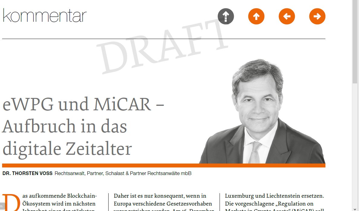 Silberfuchs050's tweet photo. Gerade freigegeben - mein Kommentar zu #eWpG und #MiCAR für den #absolutreport. Bin ich positiv oder negativ? - Please find out and stay tuned 😉 @bundesblock @heckerhut @m_h_d_v @VonFinlady @klotzkette @Blockchain_HH @paddi_hansen @fsblockchain https://t.co/TO8Ajnkdex