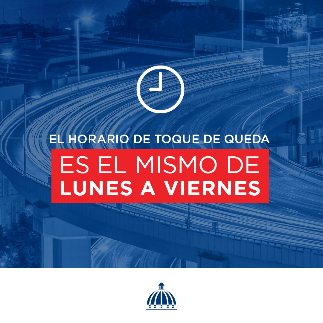 MinpreRD's tweet image. Recuerda que, a pesar de ser feriado, el toque de queda inicia en el horario establecido de lunes a viernes:
⏰ Actividad comercial hasta las 5:00 p.m.
⏰ Libre tránsito hasta las 8:00 p.m.

Si no es necesario salir de casa, no lo hagas. ¡Cuídate!

#MinPresidenciaRD