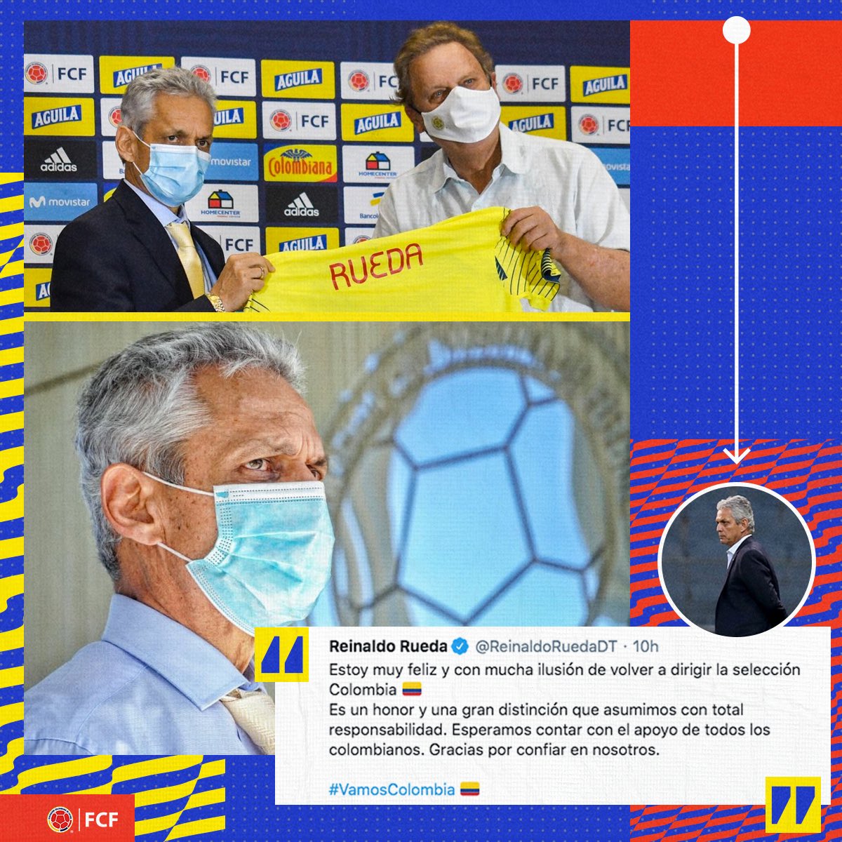 ¡La ilusion es de toda Colombia! 🟡🟡🔵🔴

#BienvenidoProfe <a href="/ReinaldoRuedaDT/">Reinaldo Rueda</a>

#VamosColombia 🇨🇴