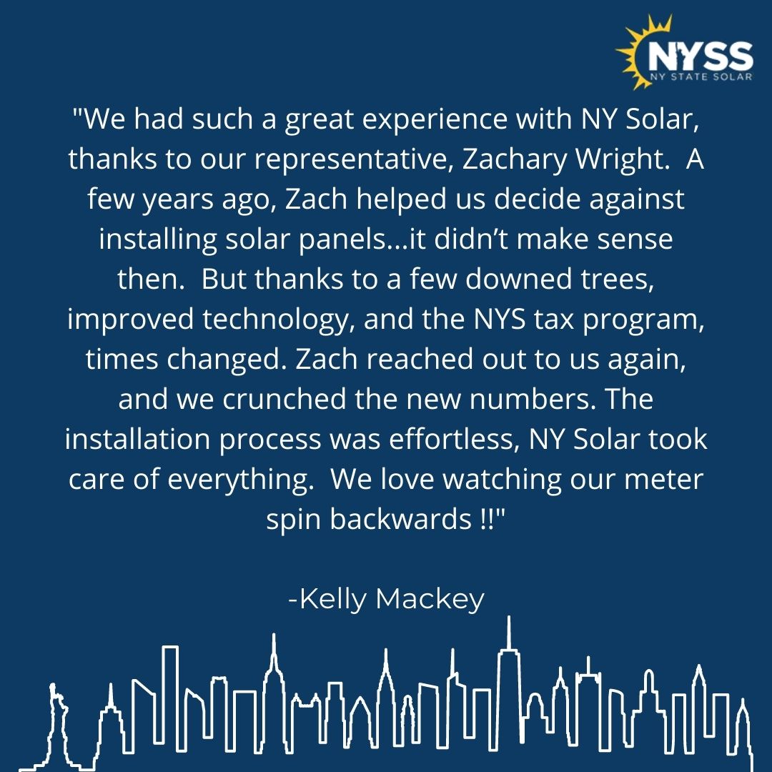 Thank you, Kelly!
#NYSS #NewYork #Solar #SolarPanels #CleanEnergy #SolarEnergy #SunPower #Innovation #Business #Future #GoGreen #GoSolar #HelpTheEnvironment #LongIsland #FiveBoroughs #FiveStars #GoogleReview