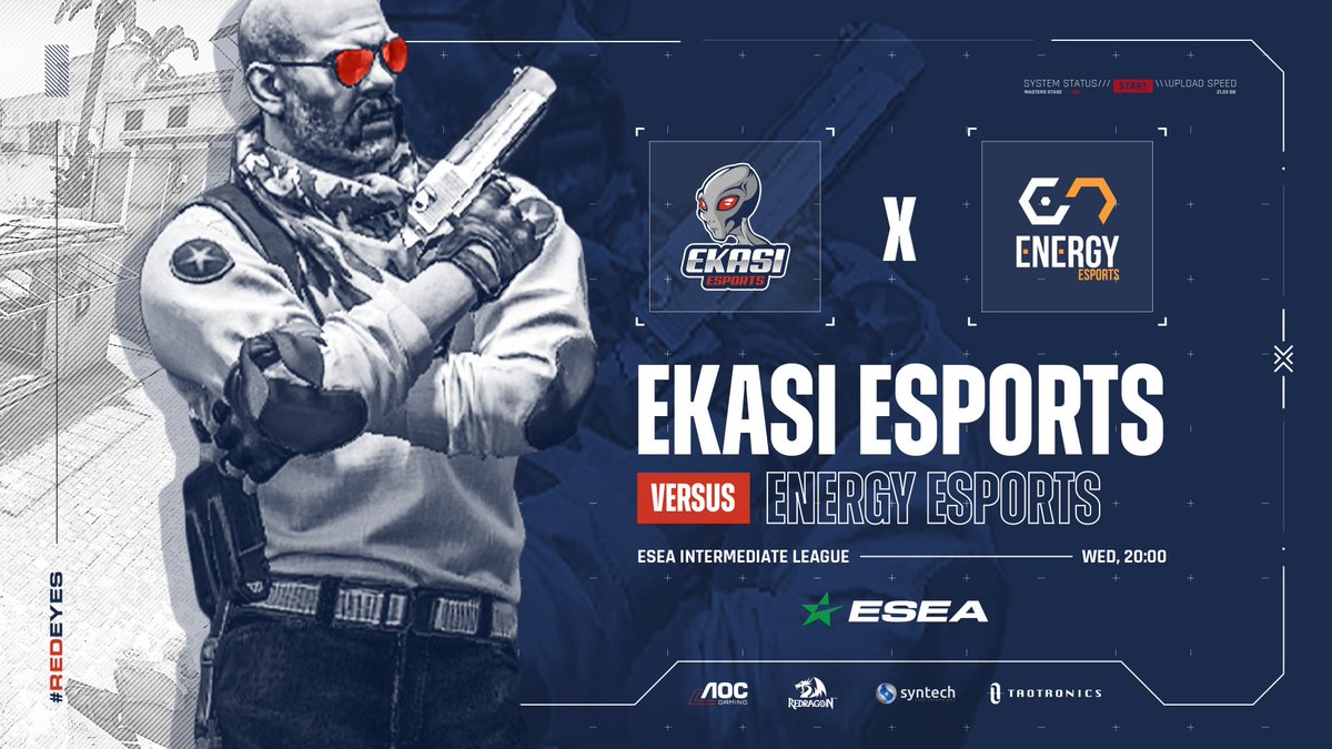 Back to the action🔥

The #CSGO gents will be kicking off SA's 1st <a href="/ESEA/">ESEA League</a> Intermediate League tonight💪

⚔️ <a href="/EkasiEsports/">Ekasi Esports #RedEyes</a> VS <a href="/EnergyEsportsZA/">Energy Esports</a>
🎮 BO1
🗺️ Nuke

Goodluck gents 🍀

#RedEyes @AocSouth <a href="/SyntechSA/">Syntech</a> <a href="/RedragonSa/">Redragon South Africa</a> <a href="/TaoTronicsSa/">TaoTronicsSA</a>