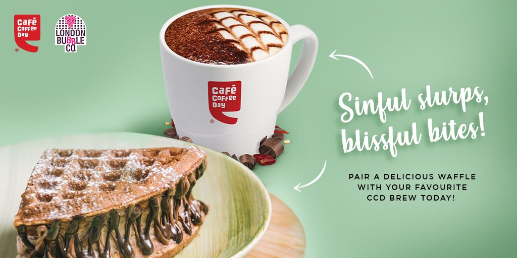 CafeCoffeeDay's tweet photo. Find the perfect match for your favourite CCD coffee from a wide range of waffles by London Bubble Co at your nearest CCD now! *Available at select cafes.ย
#cafecoffeeday #ccd #londonbubbleco #waffee #coffee #waffles #wafflelove #coffeeandwaffles #dessert #sweettooth https://t.co/QKDjanw1ec