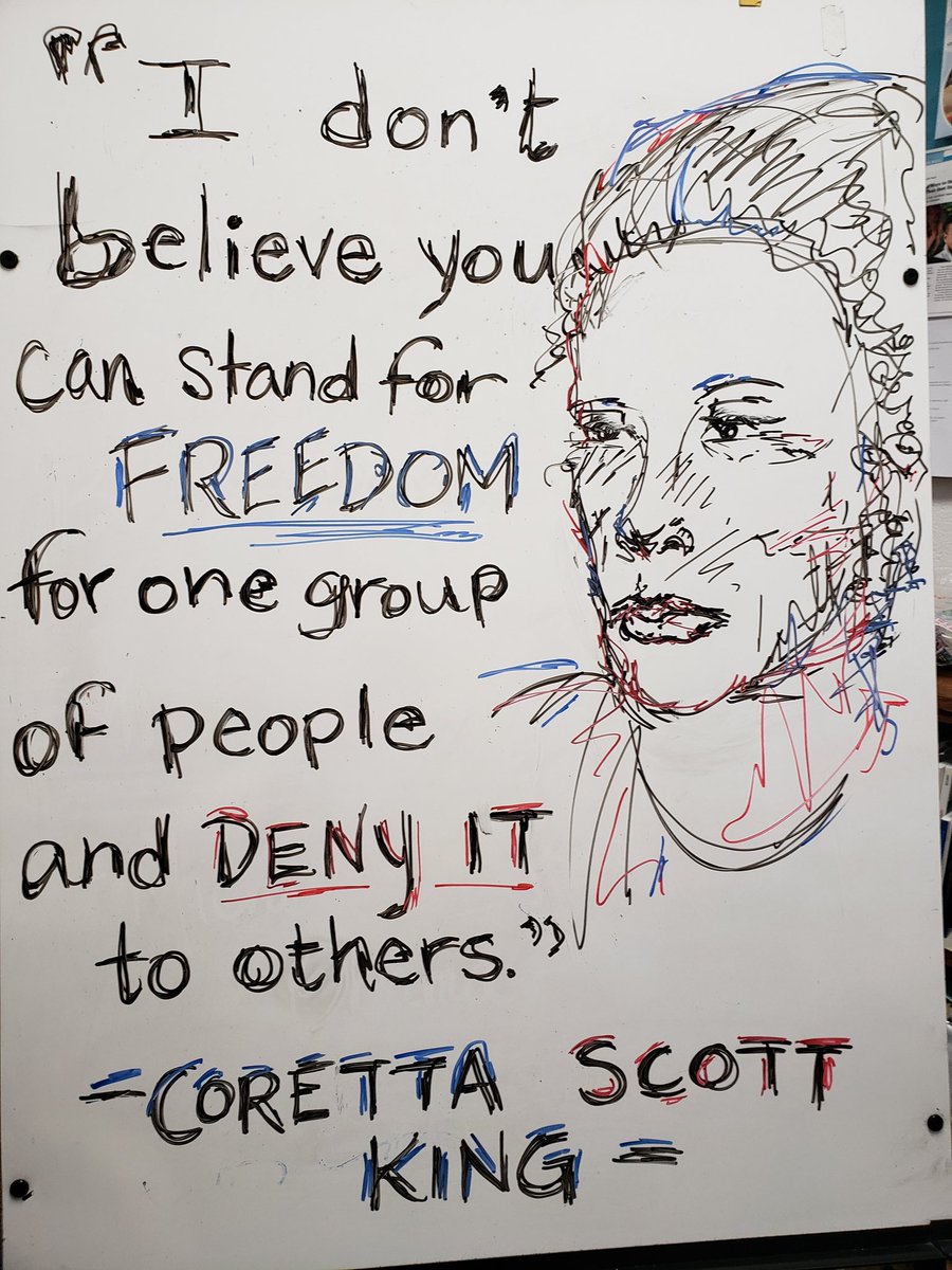 Celebrating the words of #MLK and #CorettaScottKing with some art and with their wise words. More to come later today. #MLKDay #MLKDay2021 #MLKJr @135Learning @SenorBrownOSD @StacyWestin @LynnZeder @JerlingPFE @JerlingFan @JerlingJayhawks