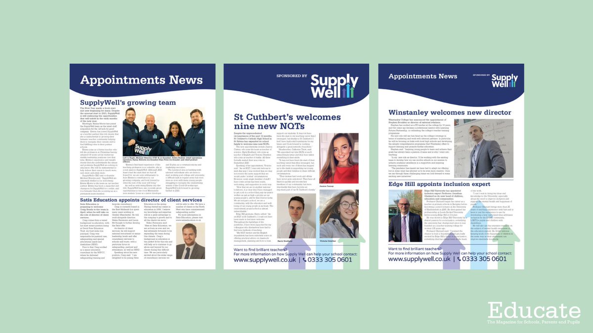 EducateMag's tweet photo. .@stcuthbertsCHS has welcomed nine NQTs to the team 👨‍🏫👩‍🏫

Read about the new appointments in the latest issue of #EducateMag
👉 https://t.co/xy33Tb7xjr https://t.co/IavMtuUdav