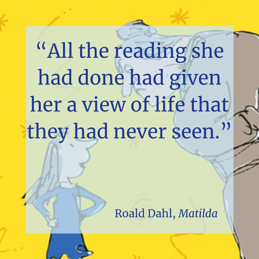 BiblionefNL's tweet photo. Voorlezen maakt je leuker en opent je wereld! 🌍
“All the reading she had done had given her a view of life that they had never seen.” 

-Roald Dahl, Matilda

#voorlezenmaaktjeleuker #voorleesdagen #Mathilda #voorlezen #quotes #kinderboeken #SDG4 

@NVW2020  @Voorleesdagen https://t.co/yFTYB4X2v6