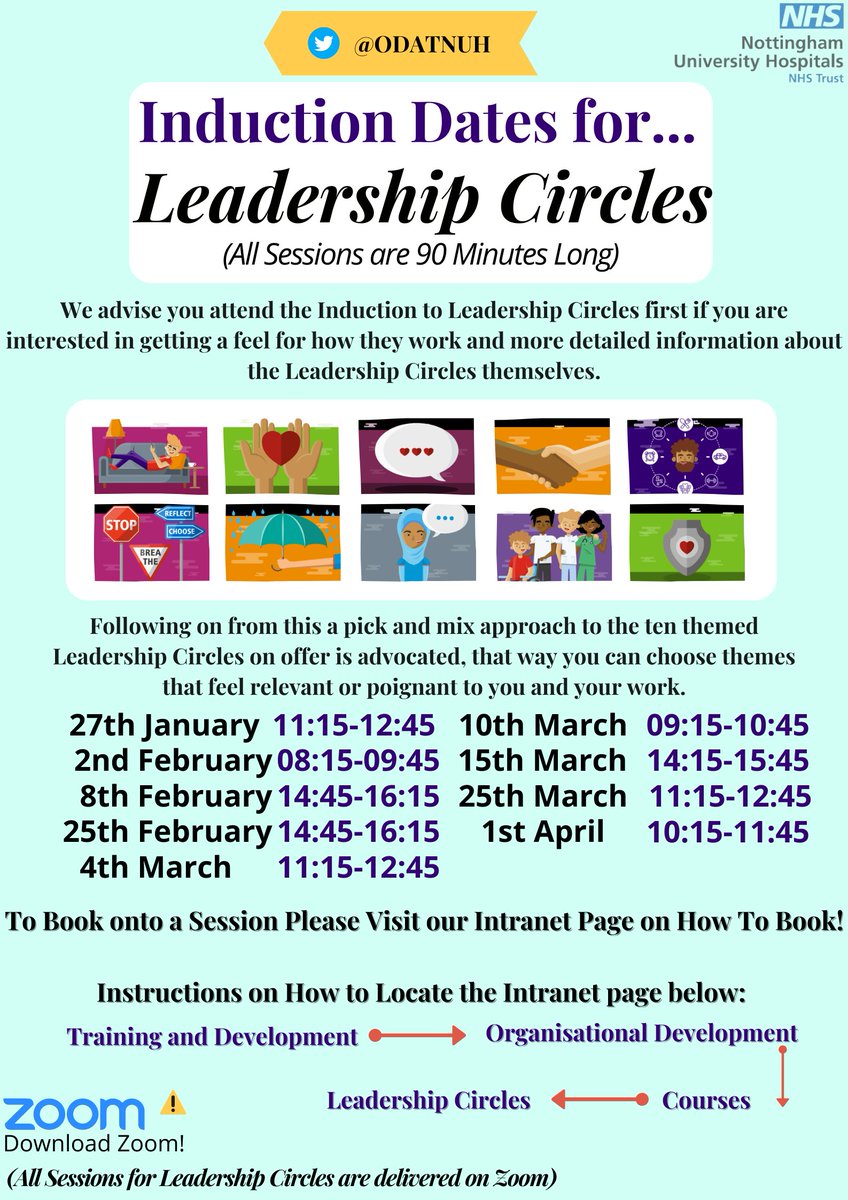 ODatNUH's tweet photo. Induction Leadership Circle Dates: 

@TeamNUH @learningatNUH https://t.co/JWBPSt21EB