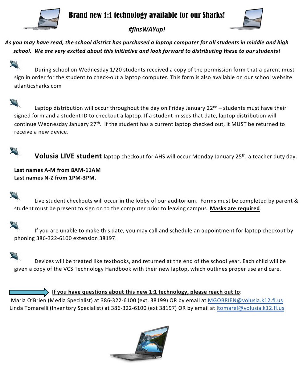 Brand new laptops for our Sharks!  Spread the word 🙌🏼🦈 <a href="/ATL1SHARK/">Dr. Stephen C. Hinson</a>