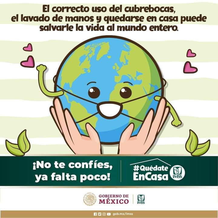 Utilicemos el cubre bocas en todo momento, es por nuestra seguridad y de los demás. Protegernos es esencial para terminar con esta pandemia. No bajemos la guardia.
#PrevencionEnAccion 
#ProteccionCivilTareaDeTodos 👦🏻👧🏻👨🏻👩🏻👵🏻🧓🏻