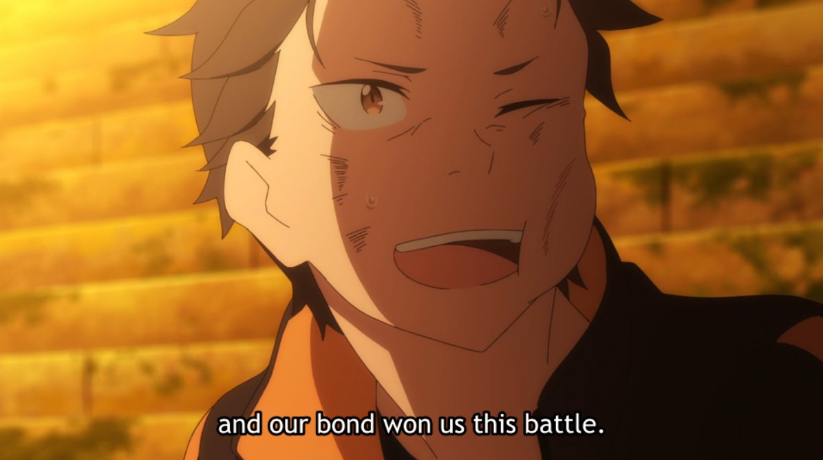 "Nobody can lift a quain stone alone", in a Garfiel-ish fashion, embodies a core idea of this arc—which explores the dangers of excessive self-reliance (Subaru) & over-reliance (Emilia).Subaru brought everyone together, each with their own personal resolve, in a healthy way.