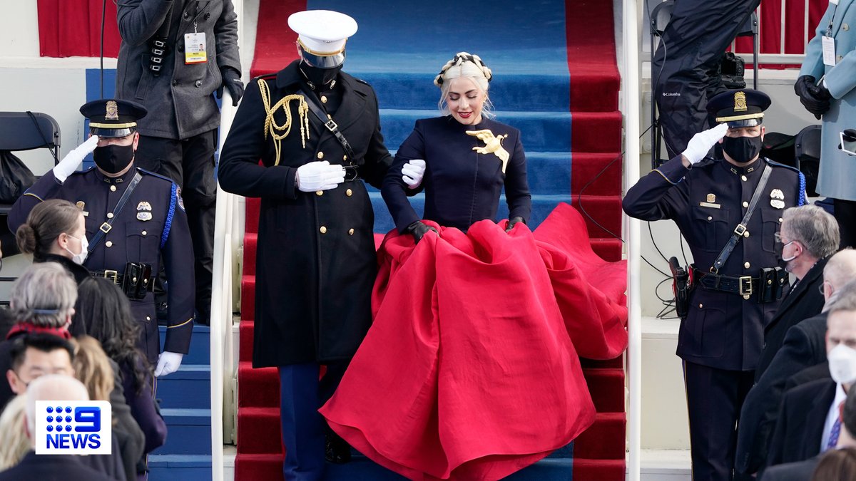 WATCH Lady Gaga’s striking performance of the national anthem at the inauguration ceremony this morning. 9News