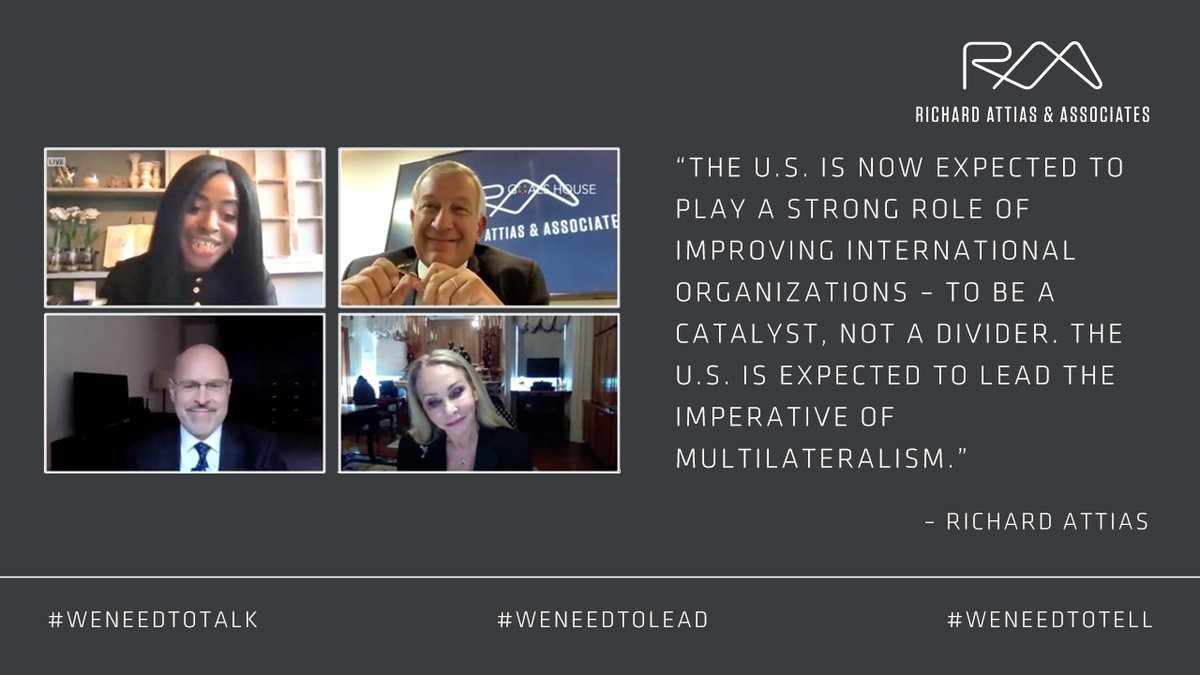 RichardAttiasAs's tweet photo. On President Biden’s #InaugurationDay, Richard Attias was honored to join @ptichansky of @BCIU & Barbara Winston of @unwfpa at Goals House #JanuaryDialogues to talk about how the US is expected rebrand itself under #BidenHarris leadership. #WeNeedToLead https://t.co/afs7DQiOB8