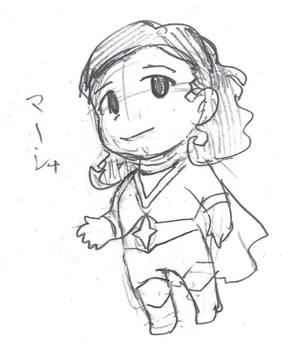 …のラフ。
前描いたミータンに比べると胴体が少し小さくなっちゃってますね。怪獣に関しても目が大きかったり小さかったりと、統一感を持たせるの、意外と難しい。 