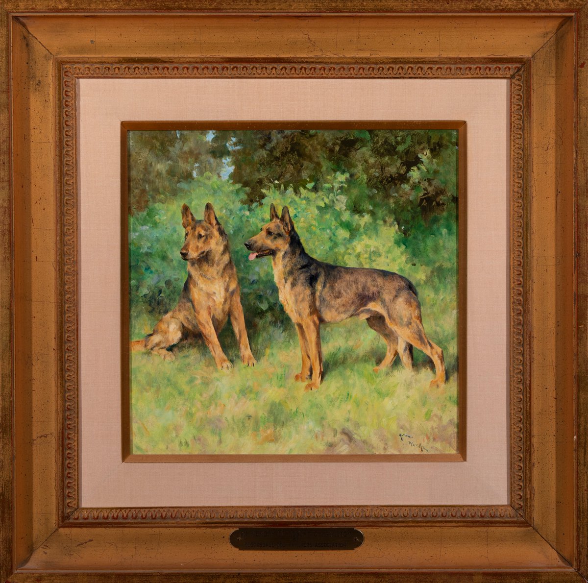akcMOD's tweet photo. In honor of the two newest #PresidentialDogs, Champ and Major Biden, here are some of our favorite German Shepherd Dog pieces in the collection:
"German Shepherd" by Kay Finch, "Two Alsatians" by Arthur Wardle, and "Thora Von Bern of Giralda" by Reuben Ward Binks https://t.co/pcmZiWdSpL