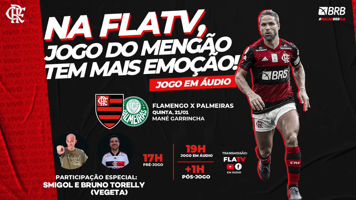 Clube de Regatas do Flamengo - Hoje tem Mengão ao vivo na #FLATV