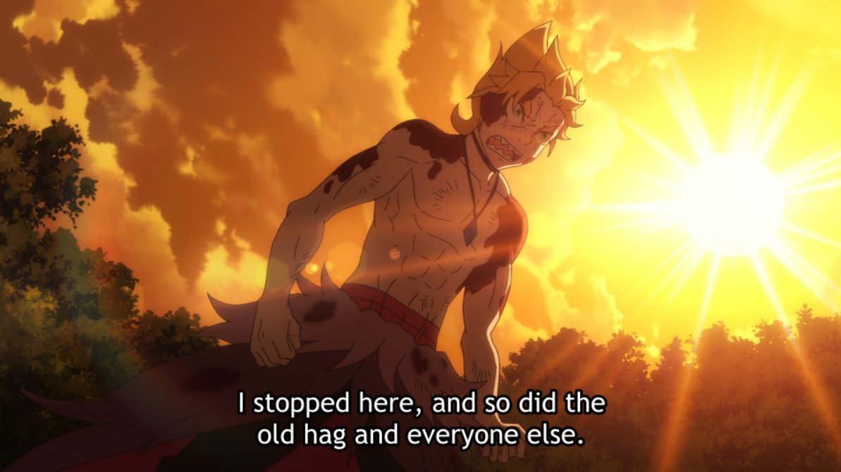 MCs should embody the core message of a series. This is exactly what Subaru does here, in this meaningful exchange (love the dialogue here). Subaru was only able change for the better as he stopped giving up on himself, & so he tries to pull Garf out of stagnation as well.