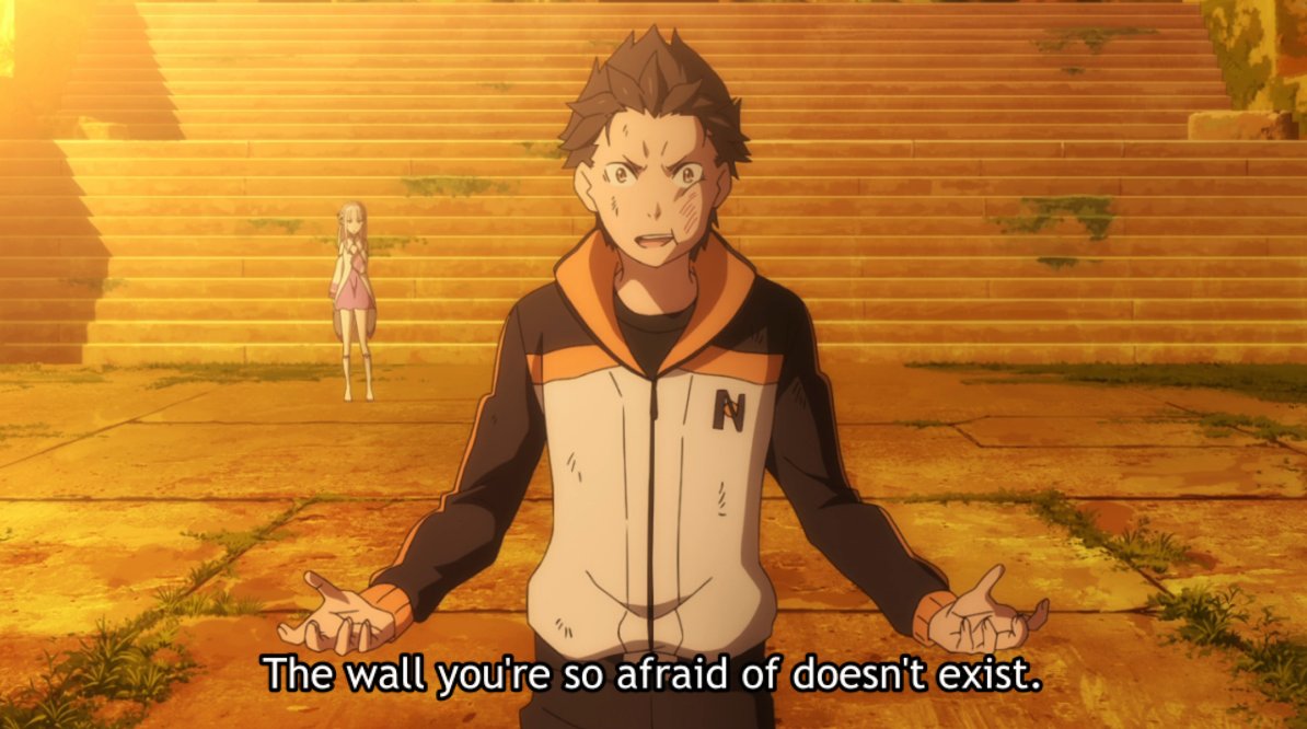 MCs should embody the core message of a series. This is exactly what Subaru does here, in this meaningful exchange (love the dialogue here). Subaru was only able change for the better as he stopped giving up on himself, & so he tries to pull Garf out of stagnation as well.