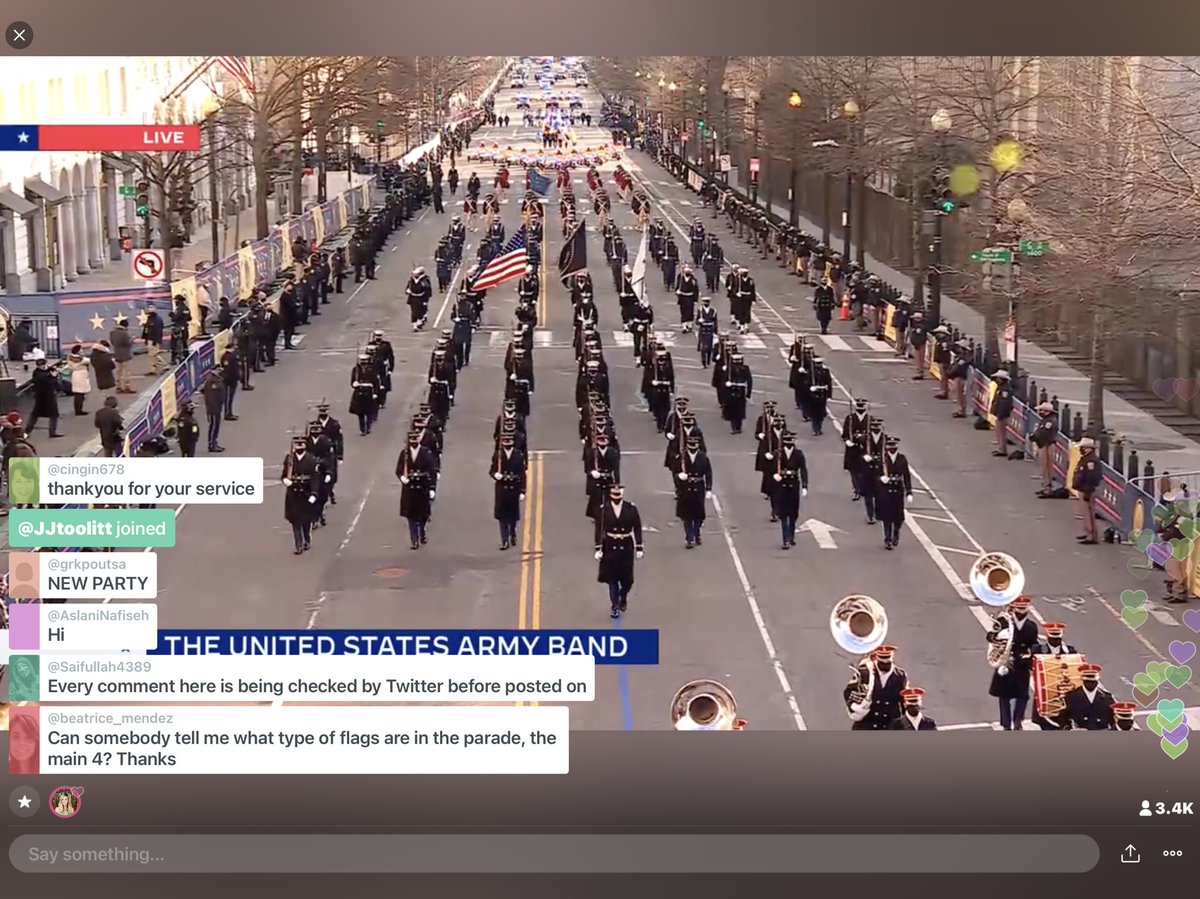 gregkellyusa's tweet photo. A parade with no people watching.  This is pathetic, spooky, and weird.  What the hell is going on.  Tonight ⁦@newsmax⁩ https://t.co/VuH2IabtoX
