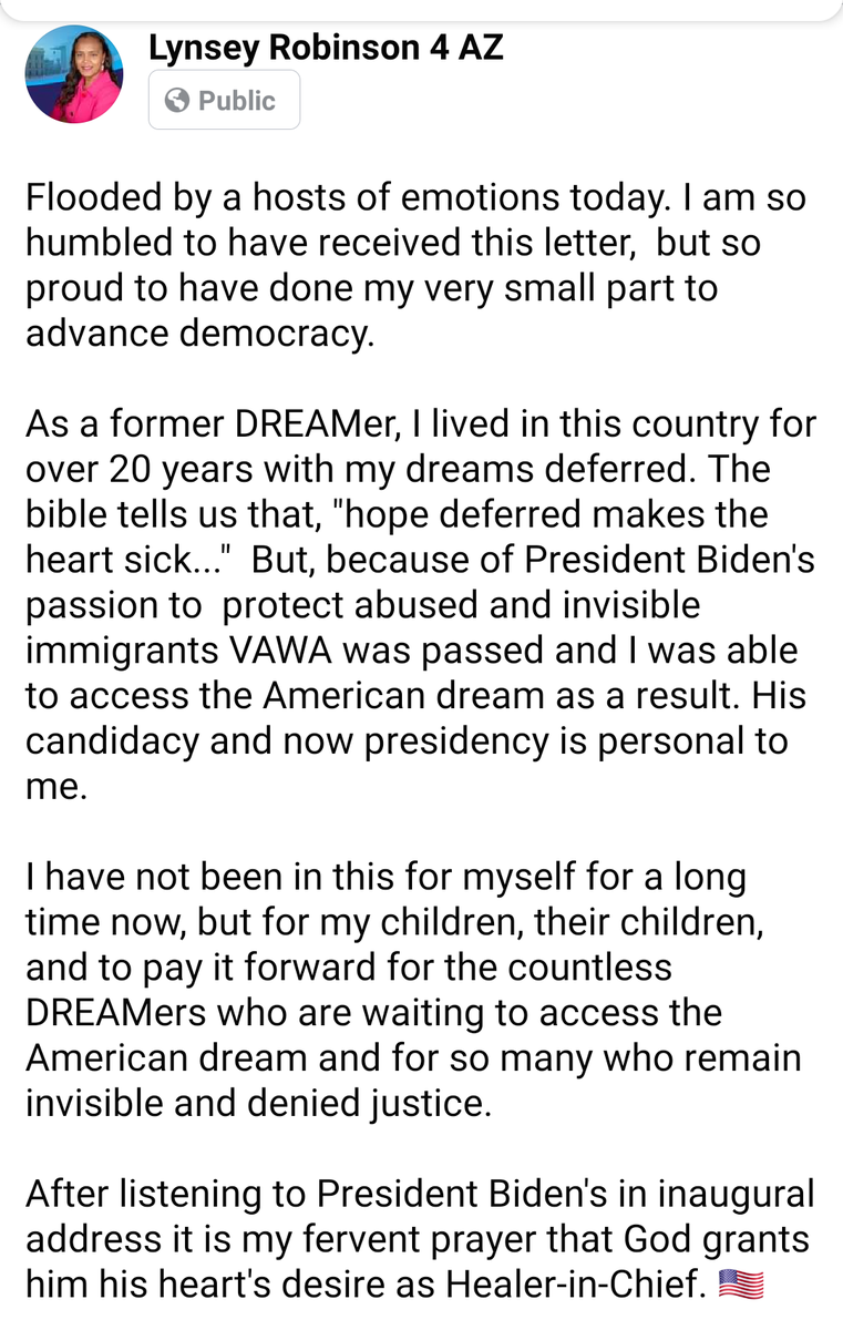 LRobinson4AZ's tweet photo. @BidenInaugural My heart is full as I watched my daughter watch in awe of our first woman Vice-President get sworn in. Knowing that a seed has been sown that no matter what life brings her has taken deep roots to affirm her humanity and the possibilities of her ability. 
https://t.co/AGtQCr8SL0 https://t.co/jMRCrTF9Ou