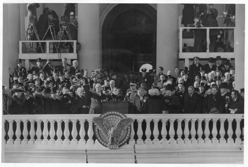 In 1941, President Roosevelt (who was yet to enter WWII) did something innovative by inviting a lot of celebrities to his inauguration. (It was unprecedented AFIK)