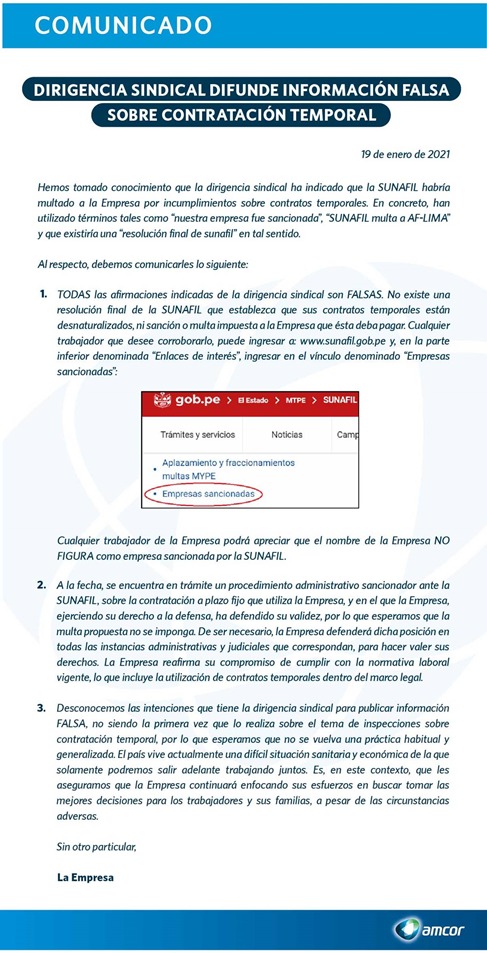 SPeruplast's tweet photo. AF lima amcor niega dicha sanción por sunafill https://t.co/zB0aLsJia8