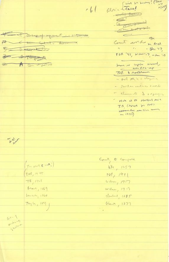 Sorensen’s notes from JFK on the address- he decided to exclude mention of domestic goals, which he thought sounded divisive and partisan. https://www.jfklibrary.org/asset-viewer/archives/TCSPP/062/TCSPP-062-002?image_identifier=TCSPP-062-002-p0067