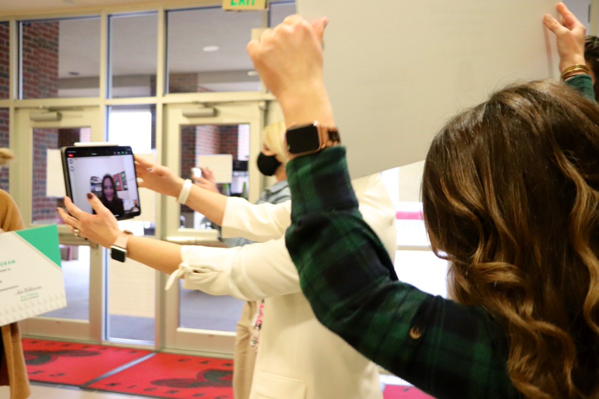 KellerISD's tweet photo. Thanks to Zoom, no one misses out on their @KISDFoundation grant surprise! Congrats to @KellerCentralHS’s Lori Murfin, who won $2455 for “Math on the Move.” #CelebrateKISD https://t.co/Fx3PwvEjLf