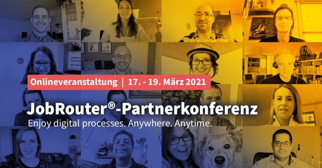jobrouter's tweet photo. Liebe Partner,
wir freuen uns, Sie 💛-lich zur virtuellen #JobRouter® #Partnerkonferenz vom 17. bis 19. März 2021 einzuladen!

👉https://t.co/AdvAN7Oc53 

#JobRouterPartnerkonferenz2021 #jrpk21 https://t.co/DtKy8efAVU