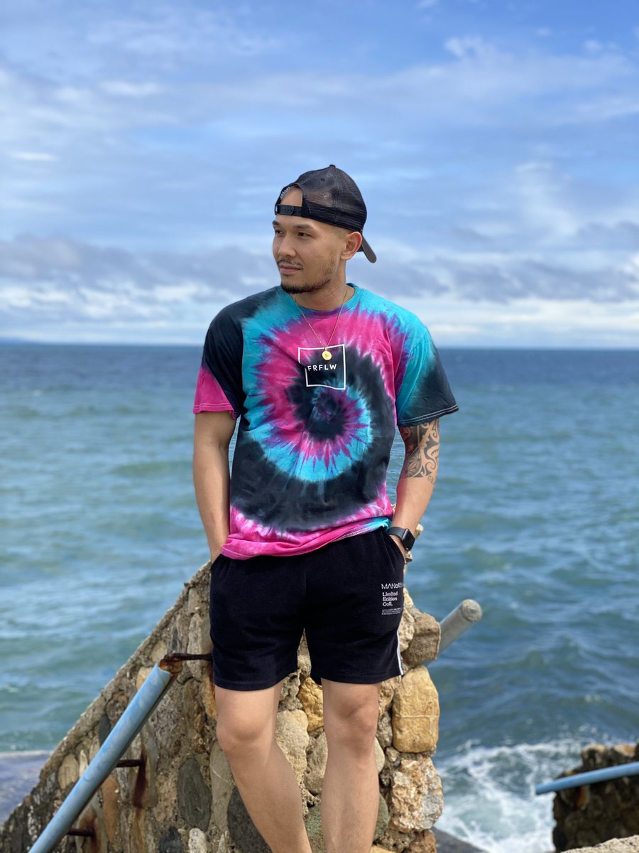 freeflow_cs's tweet photo. This Tie- dye  is magical, It has all the best ingredients ( pink,  blue green and black  ) with little purple as it blends with the blue green . But this wouldn't be a Free Flow shirt if it wasn't for some black to go with the pink . Every shirt is hand-dyed individually. https://t.co/68kp7d25hv