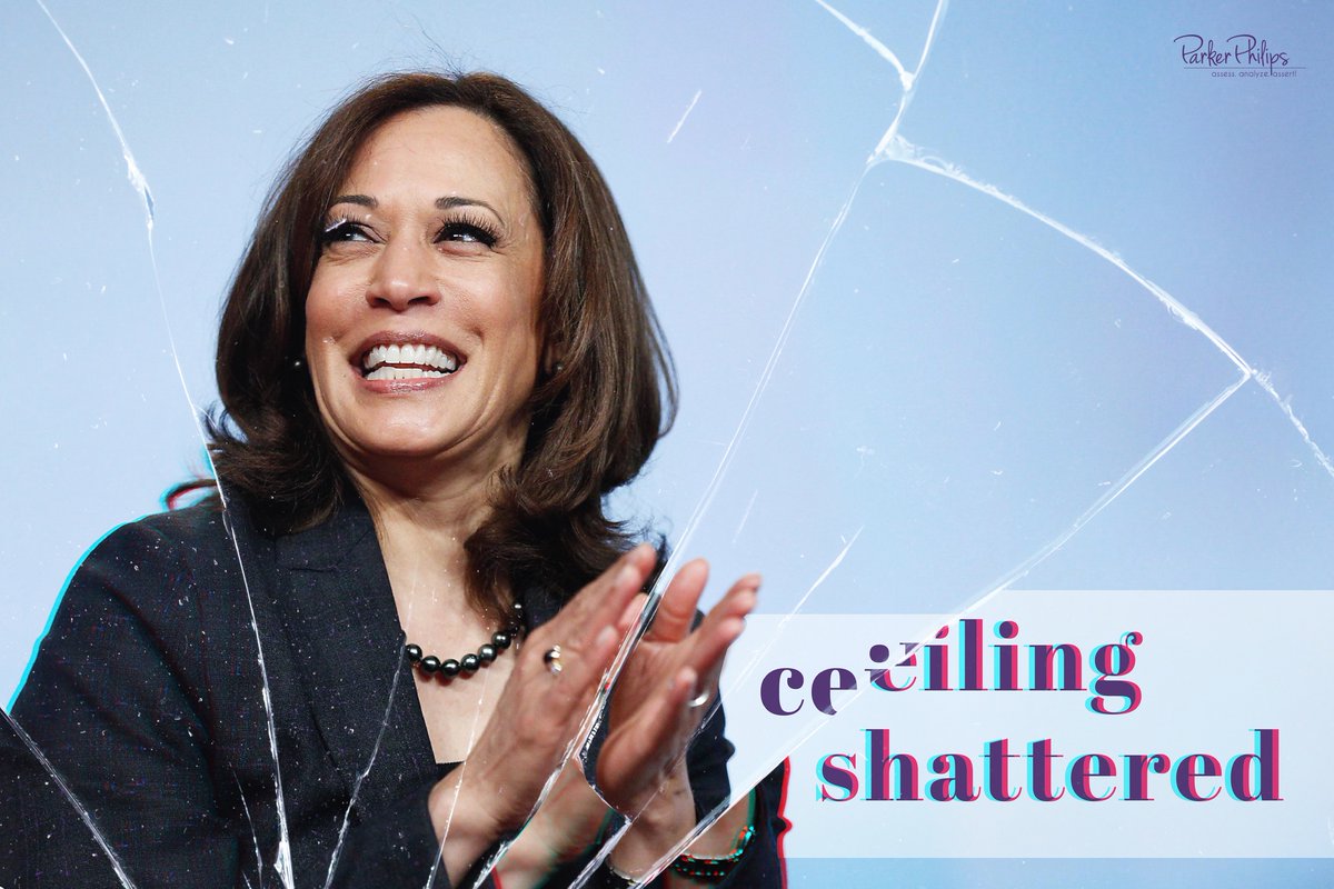 KatePhilipsCo's tweet photo. The #ParkerPhilips team is celebrating the shattering of America’s highest glass ceiling to date upon the swearing in of Kamala Harris - we can’t help but be excited about the possibilities for #womenowned firms in the years to come. @WBENCLive #ceilingshattered #InaugurationDay https://t.co/D5jcgNUejt