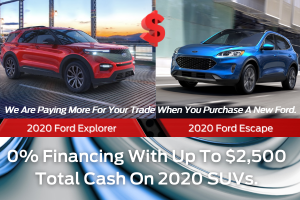 ThoroughbredFRD's tweet photo. Start the weekend early with some early SUV Saturday Specials.  These deals are good through the rest of the weekend!  Get 0% financing with up to $2,500 total cash on new SUVs at Thoroughbred Ford.

And we are paying more for your TRADE than other dealers in town when you pu ... https://t.co/H8QepktE0e