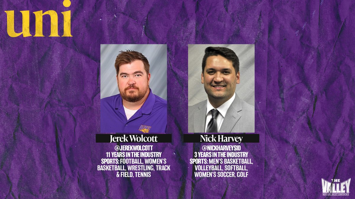 From  @UNIAthletics - Jerek Wolcott ( @Jerekwolcott)- Nick Harvey ( @NickHarveySID) #TheValleyRunsDeep |  #ThankYourSID