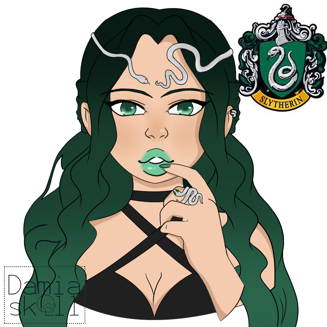 Damia_Skell's tweet photo. Slytherin: líderes ambiciosos, astutos y fuertes, orientados a los logros y con cierto desdén a las reglas. ¿Algún Slytherin por aquí? Espero no ser la única🐍🐍
#art #slytherin #HarryPotter #drawing @ConoceArtistas @ApoyaAlArtista https://t.co/Dn5fzxpKjQ