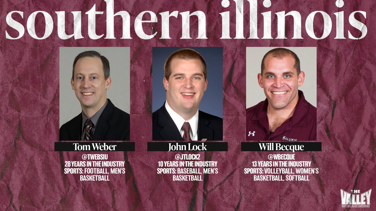 From  @SIUSalukis - Tom Weber ( @TWebSIU)- John Lock ( @jtlock2)- Will Becque ( @wbecque)- Michael Black ( @michael_blk)- Brandon Lindholm ( @lindholmbs)- Cassie Buchholz ( @CassieBuchholz) #TheValleyRunsDeep |  #ThankYourSID