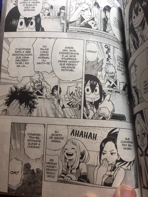 Okey so I was just having a look at vol. 2 and I think the translation of what Uraraka says about Bakugou in Portuguese is so cute. (I'll change it to the ENG version soon) "what a savage conversation"  "I like that type of people"SO SHE LIKES BAKUGOU'S TYPE?!?! 