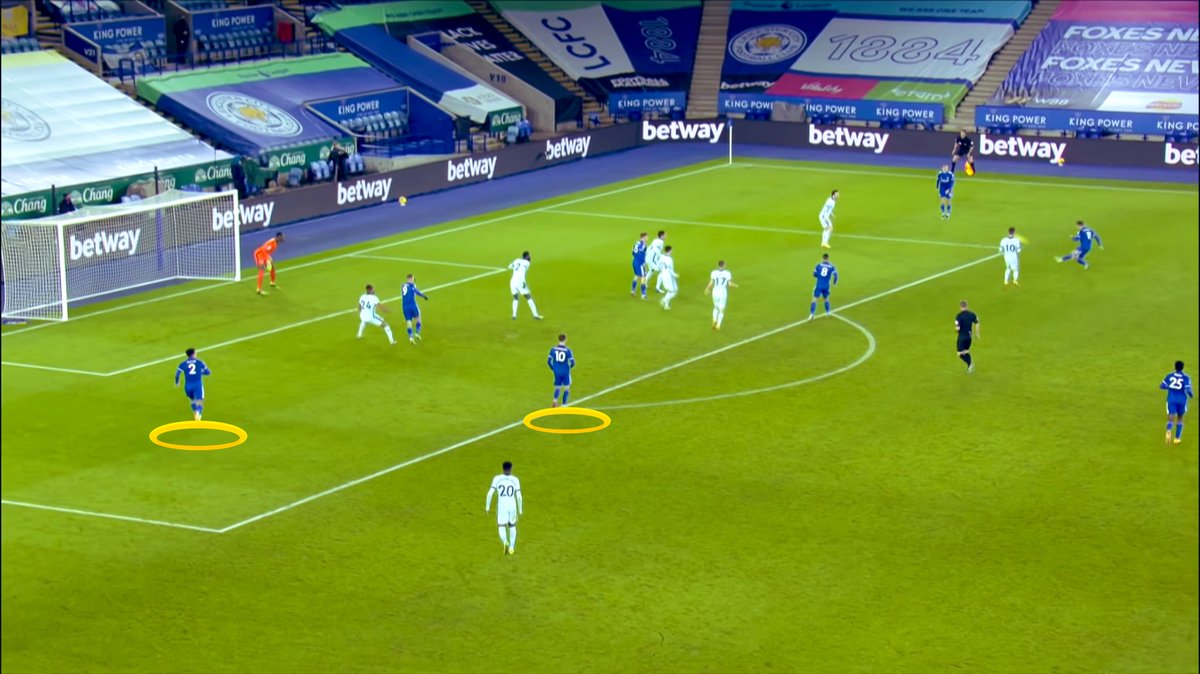Isn’t much better for some of their missed chances either.1. Maddison allowed so much space and Chilwell caught napping at LB.2. Maddison free to pick up the ball and dictate play. 2 clear options that are unmarked 3. Ball in the box. Justin free and Maddison ready for scraps