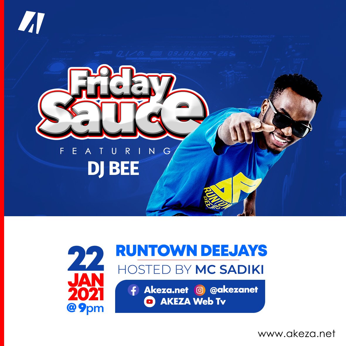 akezanet's tweet photo. 🔥 FRIDAY SAUCE 🔥

Retrouvez @deejay_bee257 (@runtowndjs ) ce vendredi 22 Janvier pour une nouvelle session du Friday SAUCE.

Quelles chansons voulez-vous qu'il mixe? Restez branchés!🎧

#akezanet
#lesbeautesdecheznous
#FridaySauce
#DjKatlous 
#RuntownDeejays
#Burundi https://t.co/oYHkKfxq09