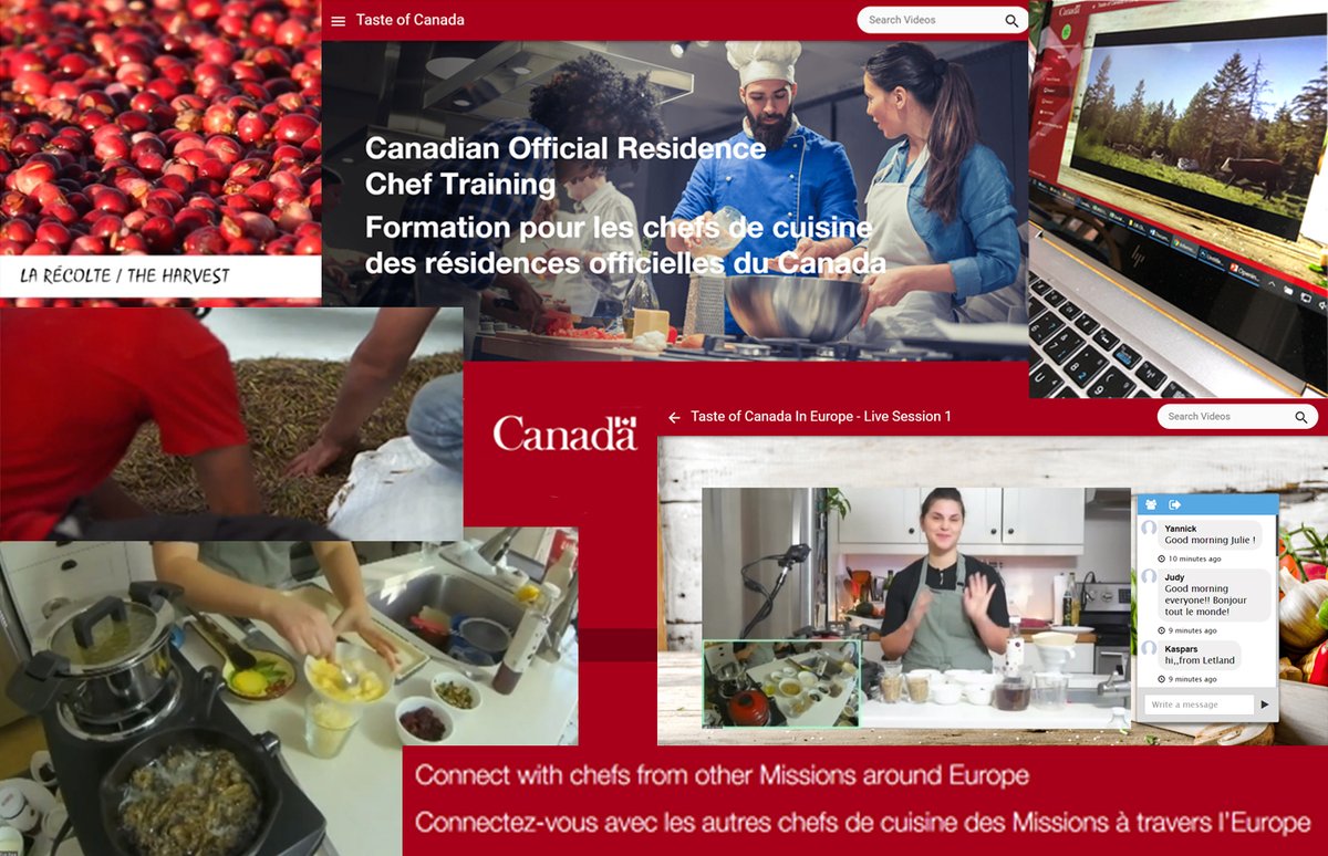 Canada2EU's tweet photo. Chefs from our residences have been #CookingwithCdnAg today. Thanks @EvaYummers for yr knowledge and recipes using great 🇨🇦 lentils, beef, cranberries, wild rice &amp; mushrooms. With such fabulous products we’re excited to see what they come up with! #ItsGoodCanada https://t.co/PYKpd7bqy3