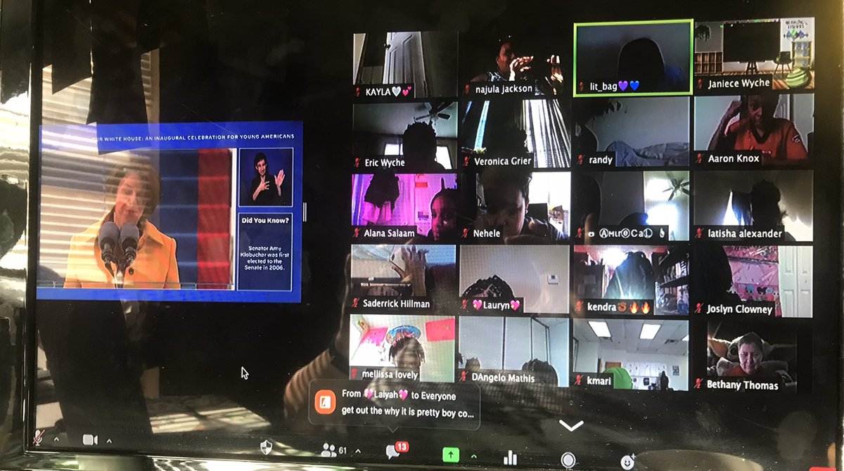 Freedom4th's tweet image. Today is a day to celebrate. Today we take back our country!! #4thGrade #Inauguration2021 #WatchParty #MyAmerica @Freedom4th @Principal_Kemp @PBS_Atlanta #ChooseSlater #ChoosePBSA @ColaSlater @SlaterRobotics