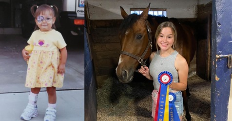 GetBackUpToday's tweet photo. A stroke at birth led to Abby Rigert’s #cerebralpalsey diagnosis and her toe-walking. These challenges haven't kept her from her competing in equestrian events at a high level. Abby has overcome her condition with her AFO to achieve her goals. https://t.co/Lz0y0Fwx2s https://t.co/ttz9TkwSMo
