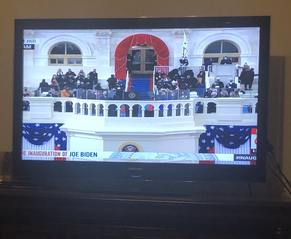 BirjisRashed's tweet photo. Inaugural day ceremony begins. USA turns a page for the better...... https://t.co/KQReQYVqBs