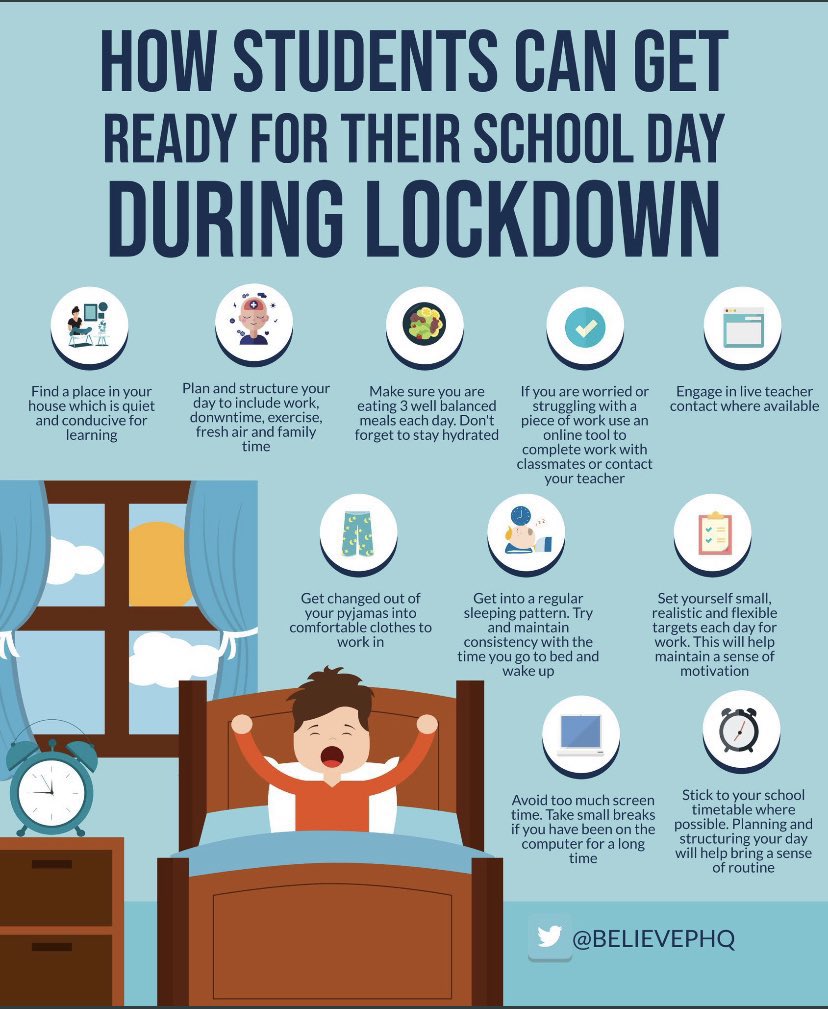 Ayr_Academy2016's tweet photo. Some tips for all your hard working young people working so diligently at home #believeachieve #staymotivated #toptips https://t.co/m2HG47BoM7
