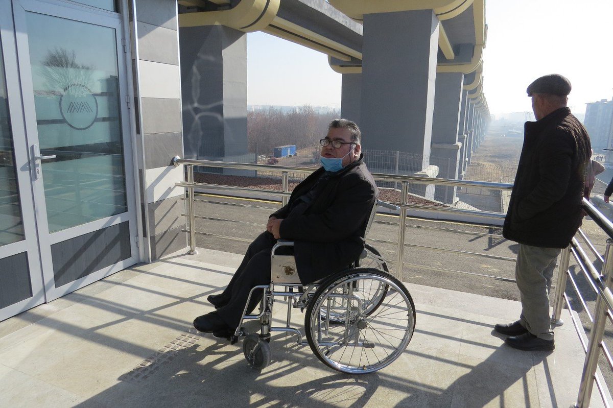 1/3 The elevator is a bit far from the station. There are buttons in Braille inside but not tactile paving which leads to the elevator. Farkhad aka had to wait for >15 minutes until a technician opened the elevator. It is usually locked at many stations. How can others use it?