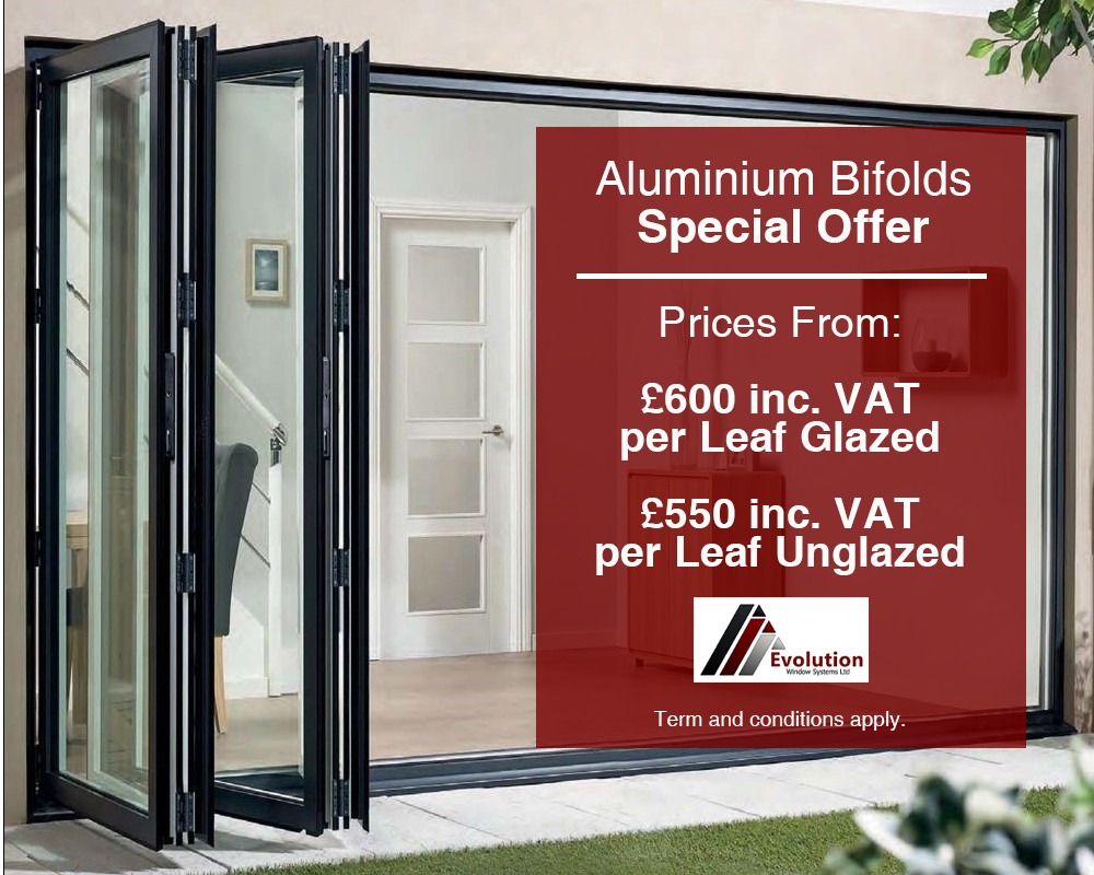 evolutionws2020's tweet image. January offer on Aluminium bifolding doors.
#bifold
#January2021 
#builders
