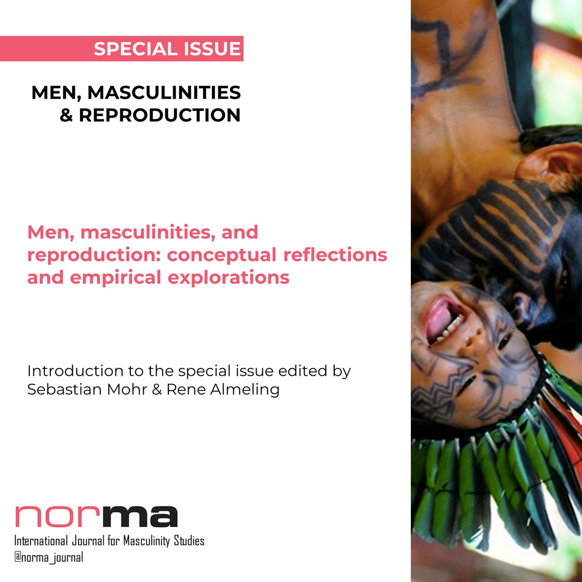 Norma_journal's tweet photo. +1/5 -The time has come to talk about "Men, masculinities and reproduction" 

🧵
Besides the increasing offer of scholarships in masculinities studies since the 1990s, there is a lack of attention to the men's engagement on reproduction.
 
#ReproHealth #AcademicTwitter #gender https://t.co/R0b2D72WBF