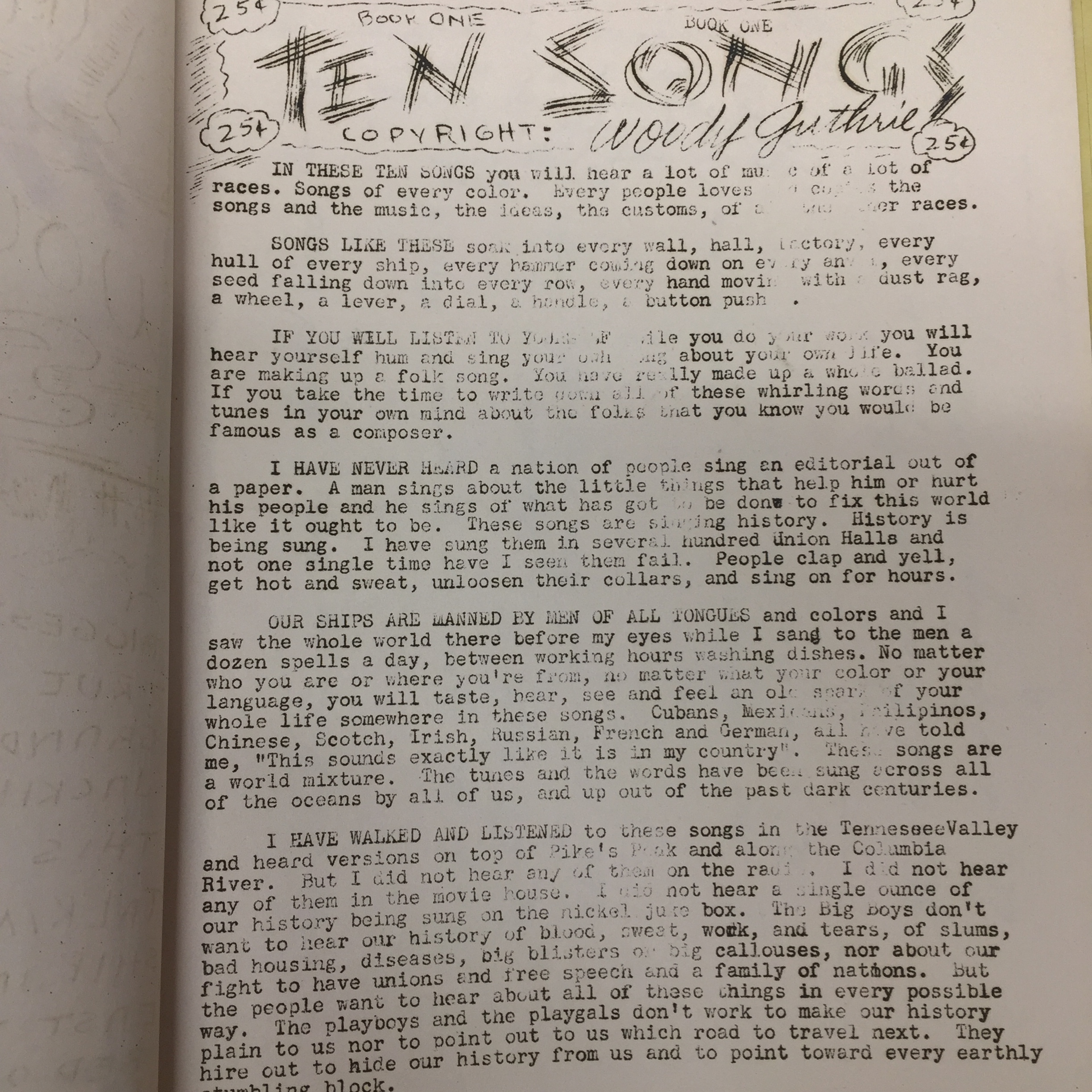 Beinecke Library This Land Is Your Land Woody Guthrie Ten Songs Mimeograph Booklet 1945 Inscribed To Langston Hughes In Lh Papers T Co Nghxzkmxdi T Co Ltosxwkchh Twitter