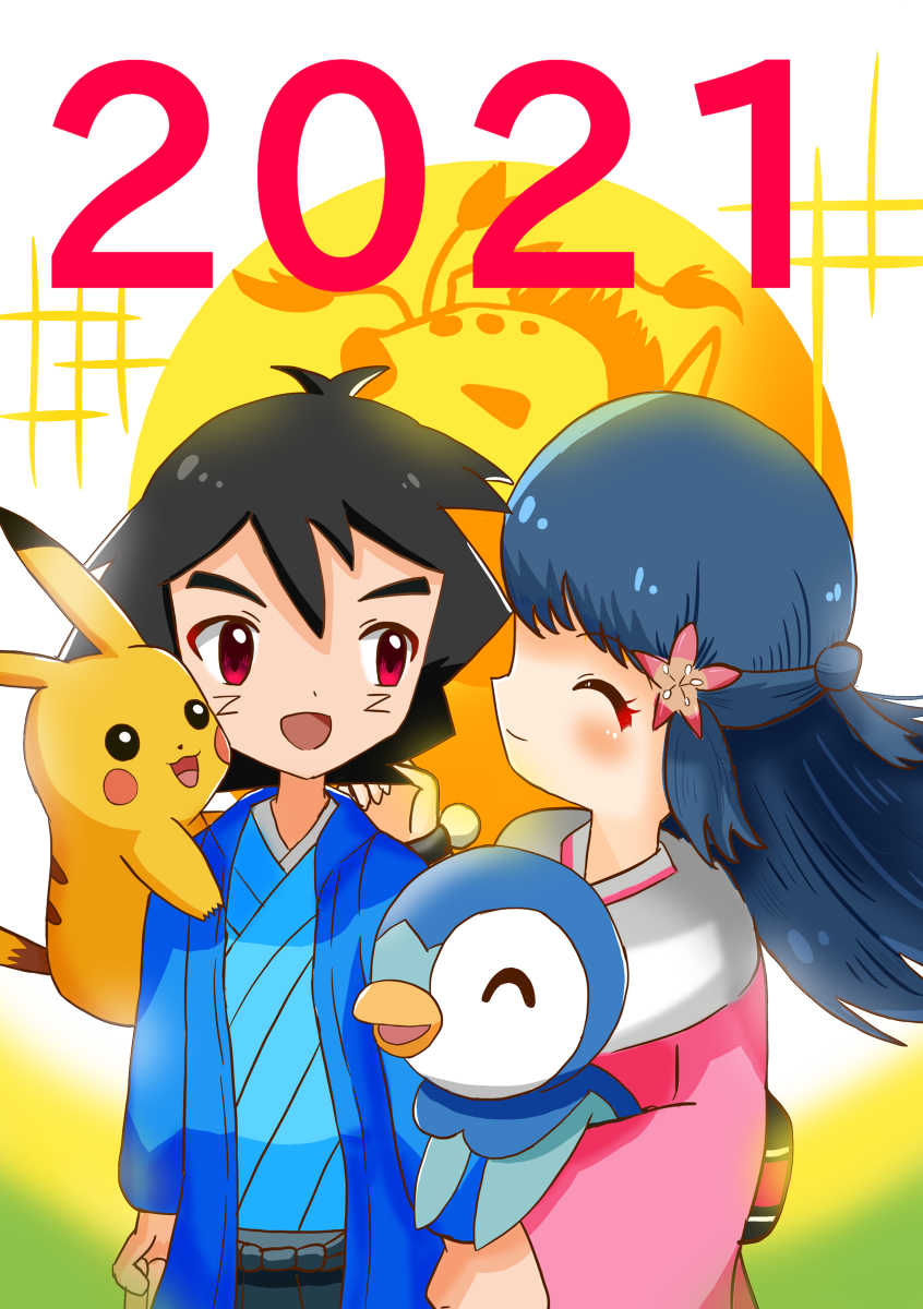 Kengo サトヒカ年賀状年賀状21 修正版 サトヒカ サトシ アニポケ ヒカリ トレーナー ポケモン ピカチュウ ポッチャマ T Co 2gcinpxgjw