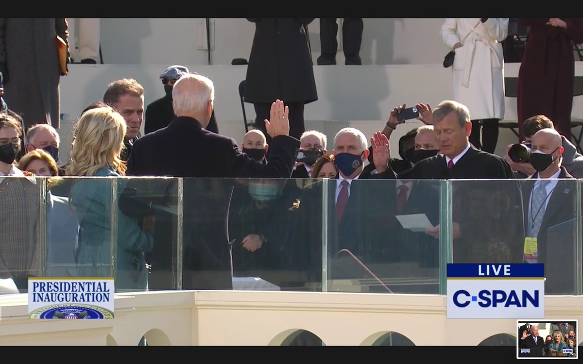 Oath taken! Introducing the 46th President of the United States Joseph Robinette Biden Jr. ( @JoeBiden). He was sworn in by Supreme Court Chief Justice John Glover Roberts.  #Inauguration2021  