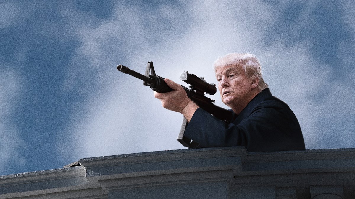 TheOnion's tweet photo. ‘Look, He Came After All!’ Says Inauguration Guest Spotting Trump Crouching With Rifle On Nearby Roof #InaugurationDay  https://t.co/Sw8Fzciyvi https://t.co/I0cp8ubstp
